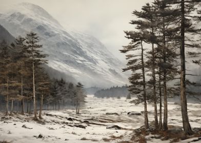 Snowy Mountain Landscape