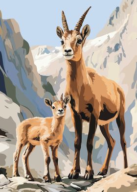 Mountain Goat Family