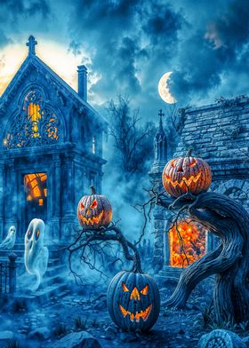 Halloween Graveyard Scene