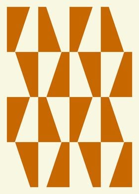 Midcentury Modern Orange Geometric Triangular Pattern