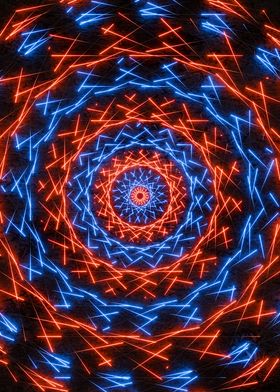 Circular Intersecting Geometric Neon Lines