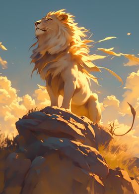 Majestic Lion on a Rock