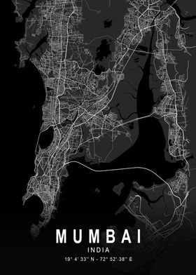 Mumbai Dark City Map