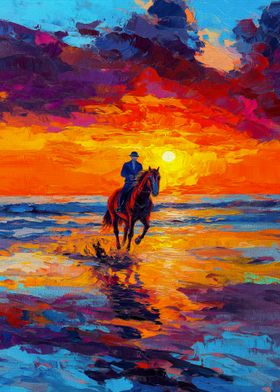 Sunset Rider Painting