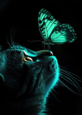 Cat And Butterfly