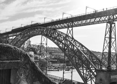 Metal Bridge Over Cityscape