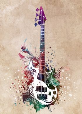 Watercolor Bass Guitar