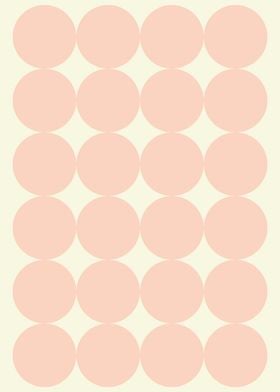 Mid Century Modern Minimalist Pink Circle Pattern