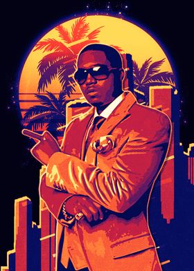 Nas Rapper Retro 80s Poster