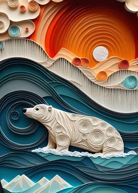 Polar Bear Paper Art