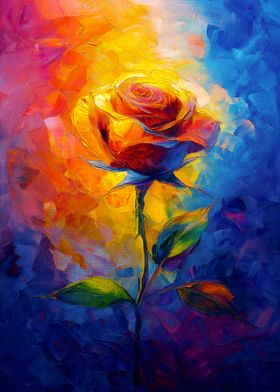 Colorful Rose Painting