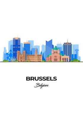 Brussels Skyline Illustration