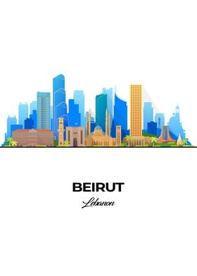 Beirut Skyline Illustration