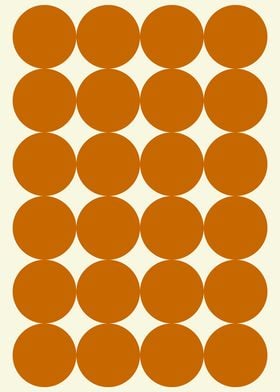 Midcentury Modern Minimalist Orange Circle Pattern