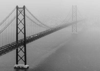 Suspension Bridge in Fog