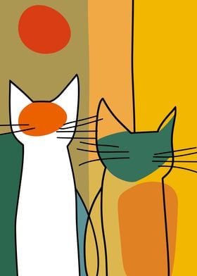 Abstract Cat Art