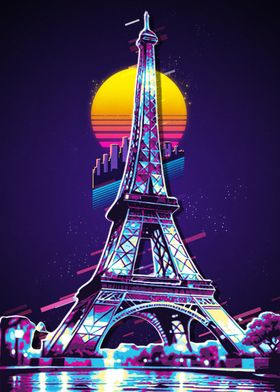 Eiffel Tower Retro Art