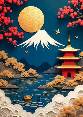 vintage japanese Landscape