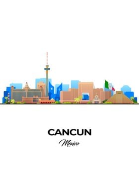 Cancun Skyline Illustration