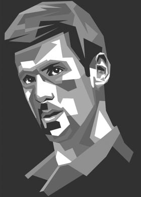 Man's Face in Geometric Style