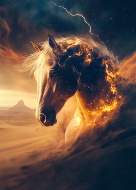 Horse in a Desert Storm