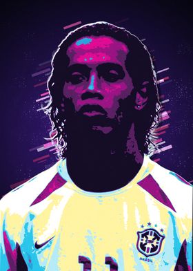 Ronaldinho Gaucho Retro Art