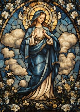 Stained Glass Virgin Mary