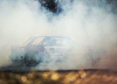 Drifting Car in Smoke