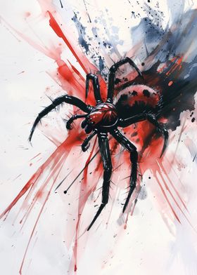 Watercolor Spider Art