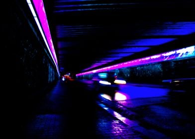 Neon Tunnel Night