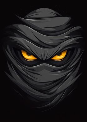 Masked Ninja with Glowing Eyes