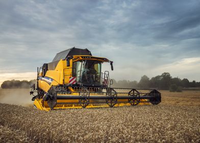 New Holland Combine Harvester in Field