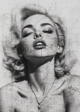 Marilyn Monroe with Closed Eyes