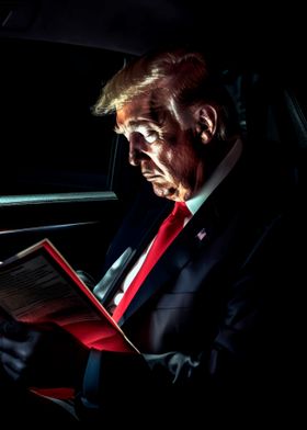 Trump Reading in Car