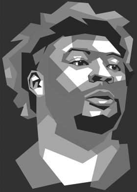 Man with Goatee in Geometric Style