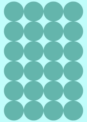 Midcentury Modern Minimalist Teal Circle Pattern