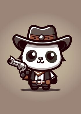 Kawaii Cowboy Panda 