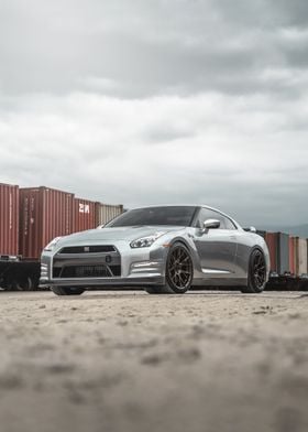 Silver Nissan GT-R