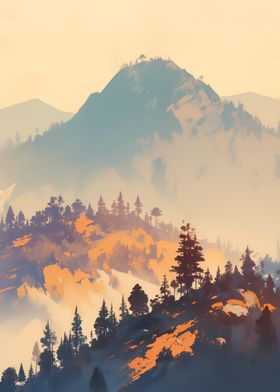 Misty Mountain Landscape