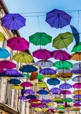 Colorful Umbrellas Street Art