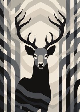 Black and White Deer