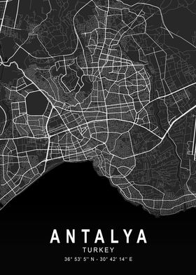 Antalya Dark City Map