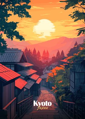 Kyoto Sunset Landscape