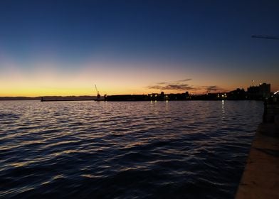 Harbor Sunset Silhouette