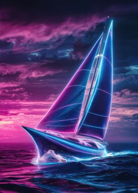 Neon Sailboat