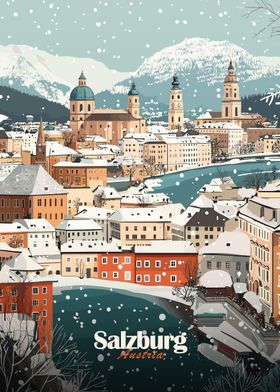 Salzburg Winter Cityscape