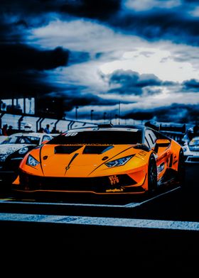 Orange Lamborghini Race Car