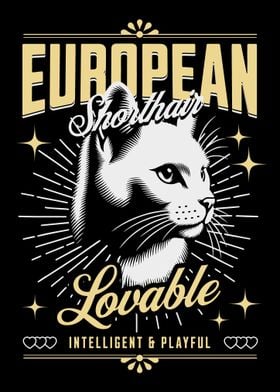 European Shorthair Cat Illustration