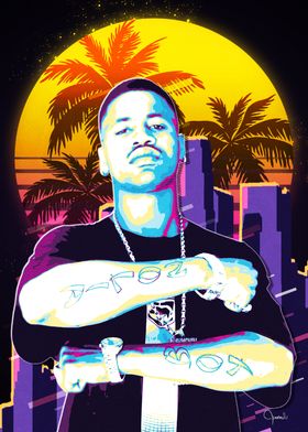 Juvenile Retro 80s Rapper Portrait