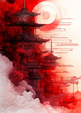 Pagoda in Clouds